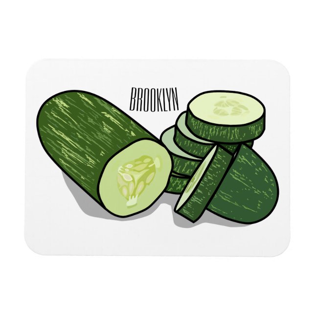 Íman Ilustração de desenho animado de pepino (Horizontal)