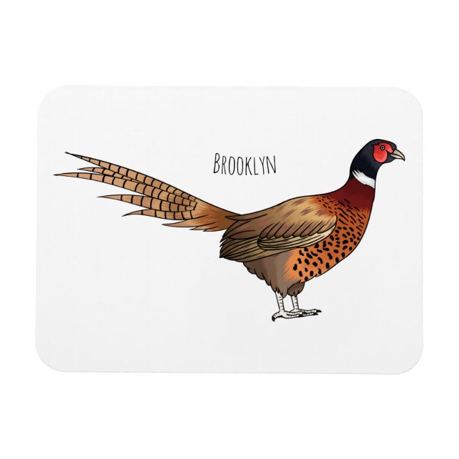Íman Ilustração de desenho animado de pheasant de pesco (Horizontal)