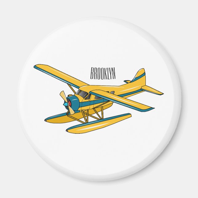 Íman Ilustração de desenho animado de Seaplane (Frente)