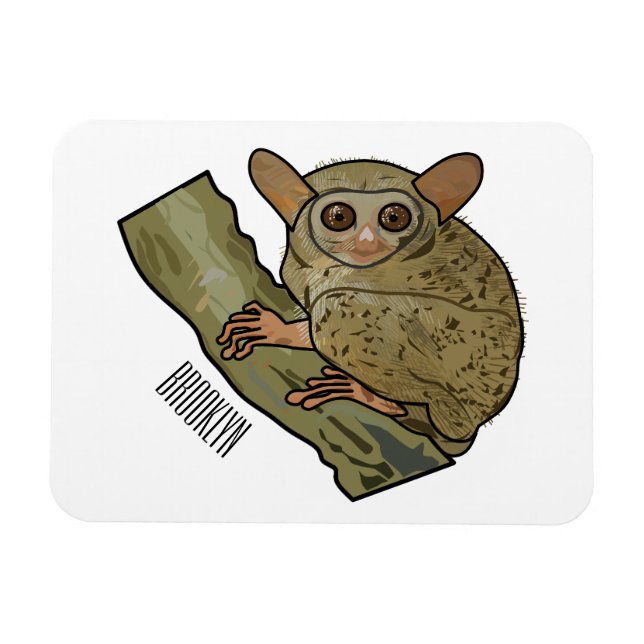 Íman Ilustração de desenho animado de Tarsier (Horizontal)