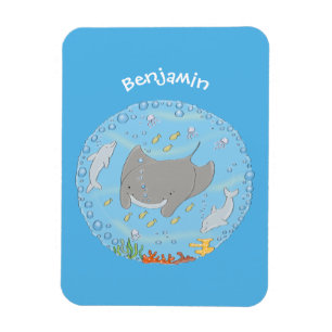 Íman Ilustração de desenho animado de tira-manta e bo