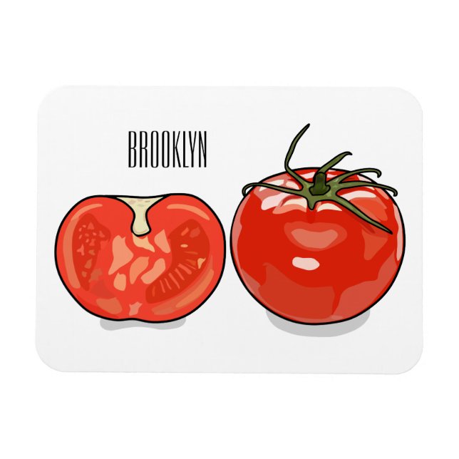 Íman Ilustração de desenho animado de tomate (Horizontal)