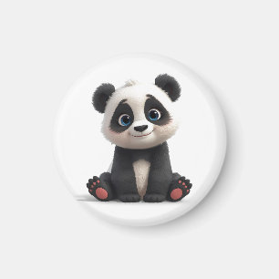 Íman Ilustração de Desenho Animado de Urso Panda Sentad