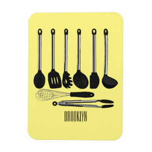 Íman Ilustração de desenho animado de utensílios de coz
