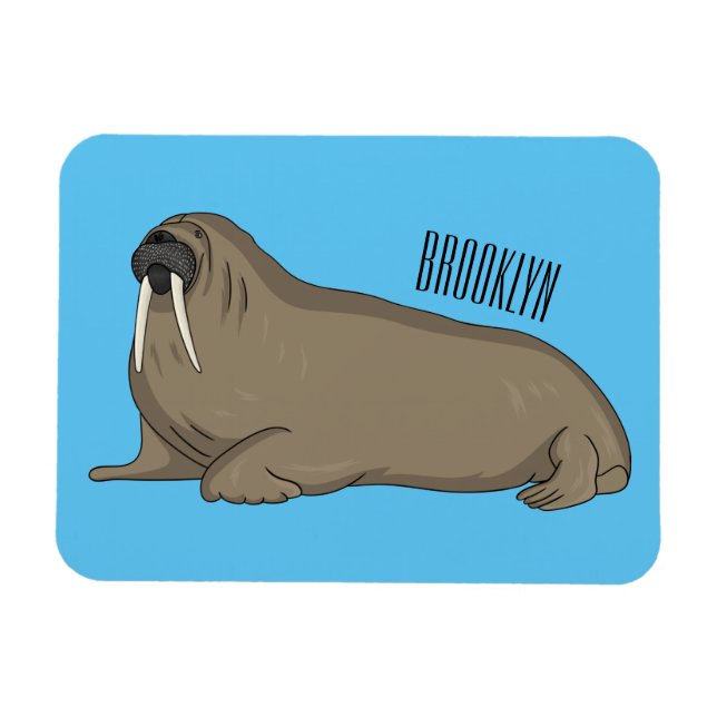 Íman Ilustração de desenho animado de Walrus (Horizontal)
