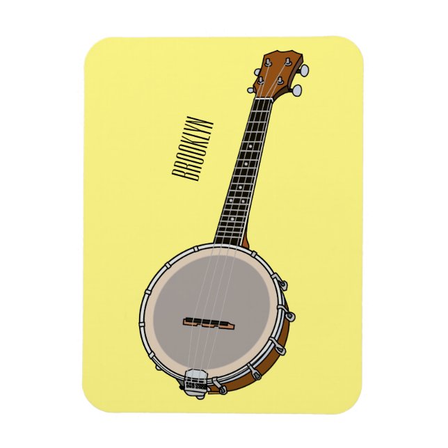 Íman Ilustração de desenho animado do Banjo (Vertical)