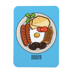 Íman Ilustração de desenho animado do café da manhã em 