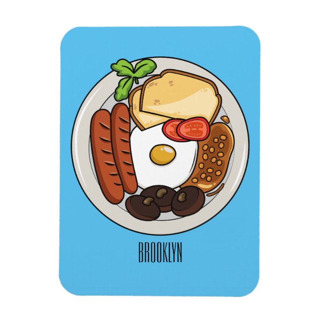Íman Ilustração de desenho animado do café da manhã em  (Vertical)
