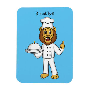 Íman Ilustração de desenho animado do chef de leão