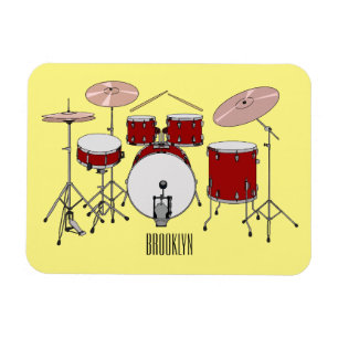 Íman Ilustração de desenho animado do kit de tambor