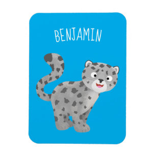 Íman Ilustração de desenho animado do leopardo da nev