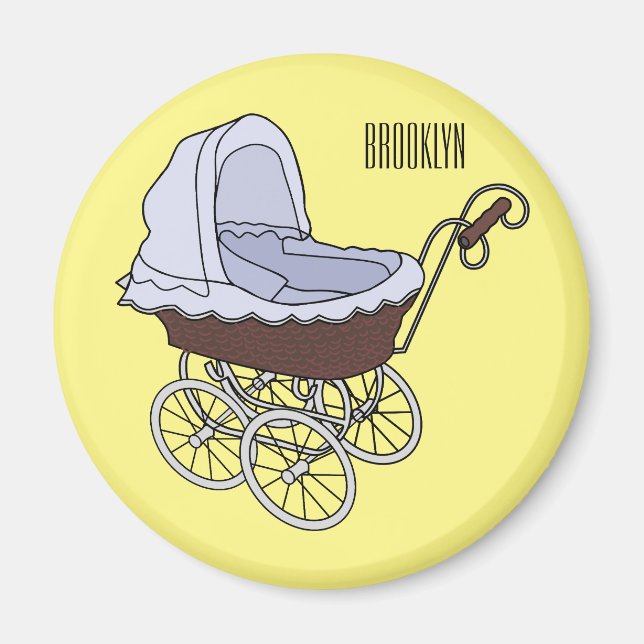 Íman Ilustração de desenho animado do stroller (Frente)