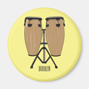 Íman Ilustração de desenho animado do tambor de bongo