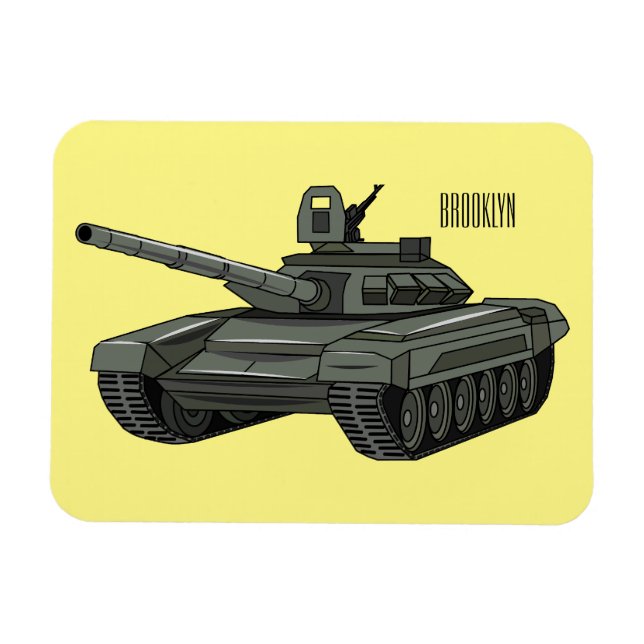 Íman Ilustração de desenho animado do Tanque (Horizontal)