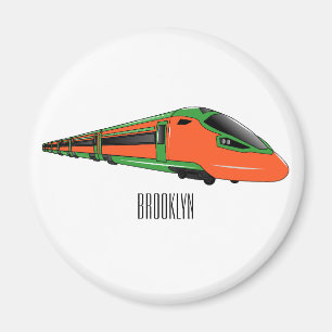 Íman Ilustração de desenho animado do trem de bala
