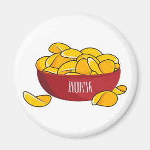 Íman Ilustração de desenho animado em chip de batata