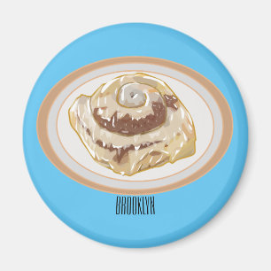 Íman Ilustração de desenho animado em rolo de canela