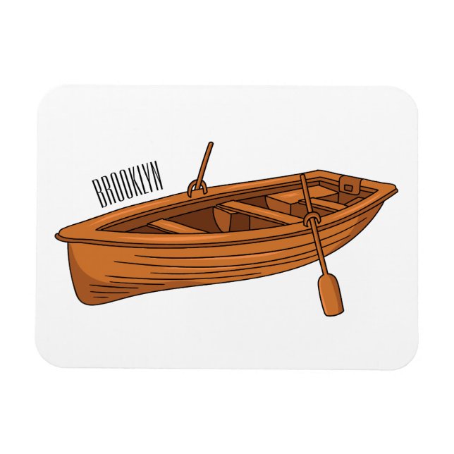 Íman Ilustração de desenho animado em Rowboat (Horizontal)