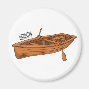 Íman Ilustração de desenho animado em Rowboat