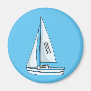 Íman Ilustração de desenho animado em veleiro