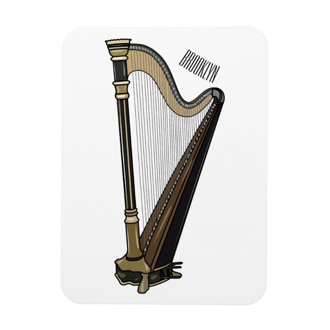Íman Ilustração de desenho animado Harp (Vertical)