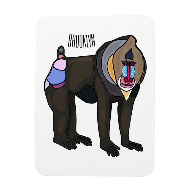 Íman Ilustração de desenho animado Mandrill (Vertical)