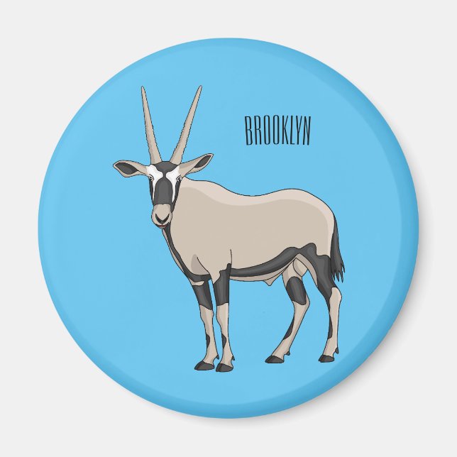 Íman Ilustração de desenho animado Oryx (Frente)
