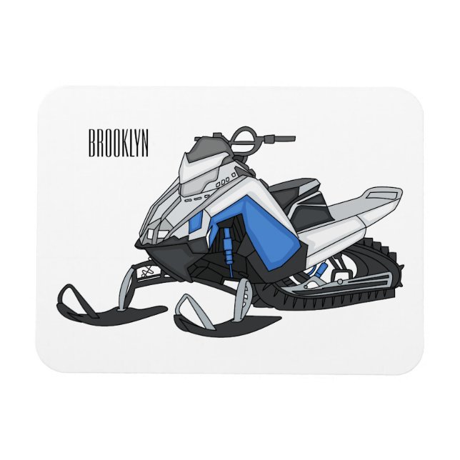 Íman Ilustração de desenho animado Snowmobile (Horizontal)