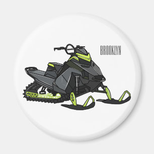 Íman Ilustração de desenho animado Snowmobile