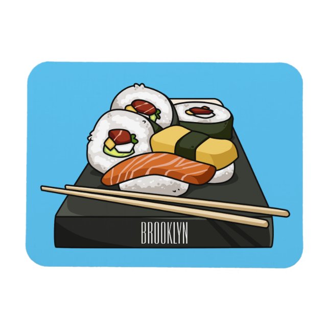 Íman Ilustração de desenho animado Sushi (Horizontal)
