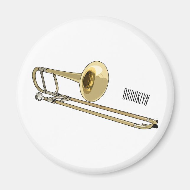 Íman Ilustração de desenho animado Trombone (Frente)