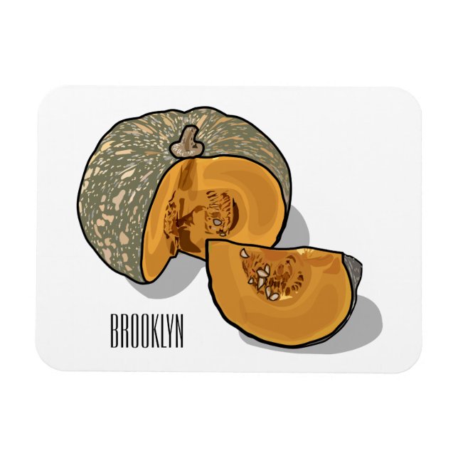 Íman Ilustração de desenho de abóbora (Horizontal)