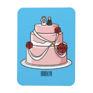 Íman Ilustração de desenho de bolo de casamento