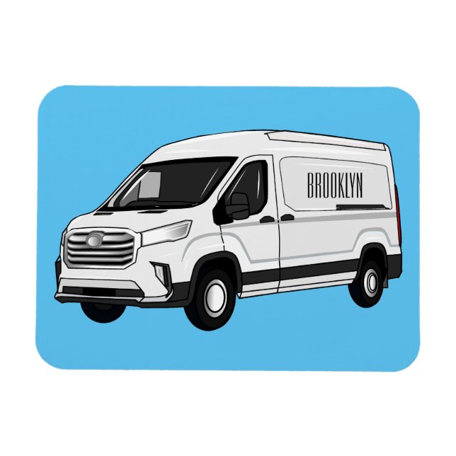 Íman Ilustração de desenho de carrinha de entrega (Horizontal)