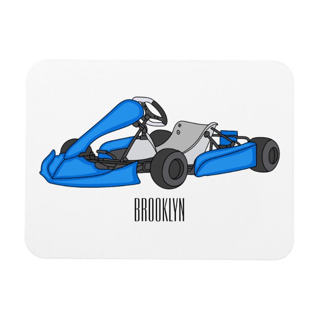 Íman Ilustração de desenho de corrida de Kart (Horizontal)