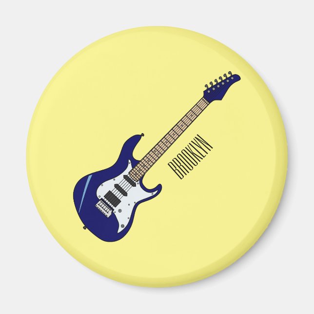 Íman Ilustração de desenho de guitarra elétrica (Frente)