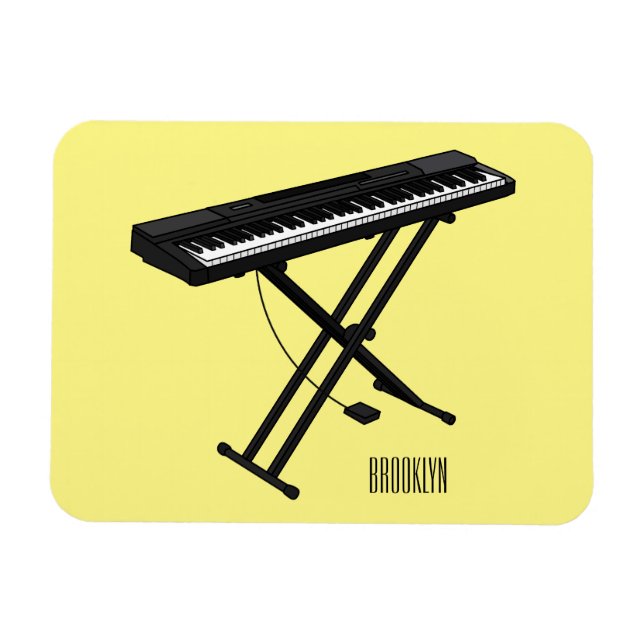 Íman Ilustração de desenho de piano de teclado (Horizontal)