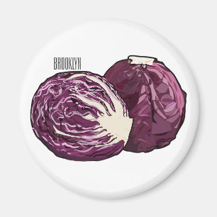 Íman Ilustração de desenho de repolho vermelho