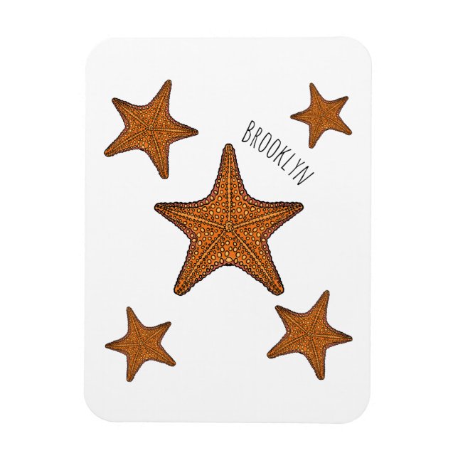Íman Ilustração de desenho de Starfish (Vertical)