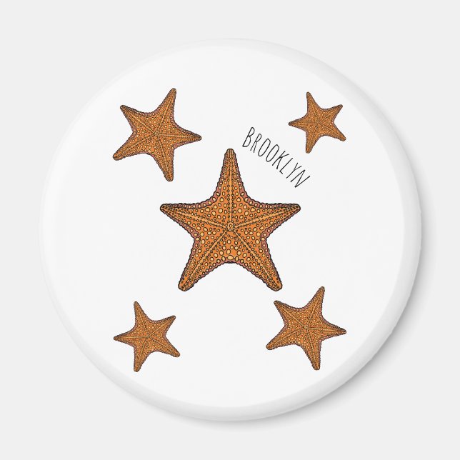 Íman Ilustração de desenho de Starfish (Frente)