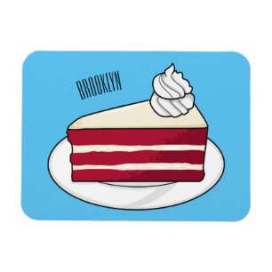 Íman Ilustração de desenho do bolo de veludo vermelho