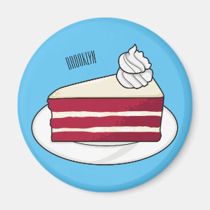 Íman Ilustração de desenho do bolo de veludo vermelho