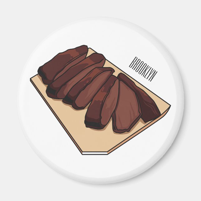 Íman Ilustração de desenho do peito de carne (Frente)
