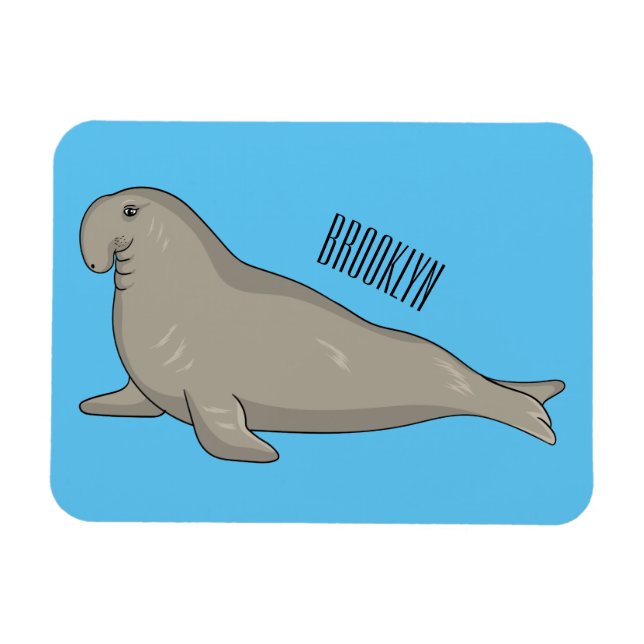 Íman Ilustração de desenho do selo elefante (Horizontal)