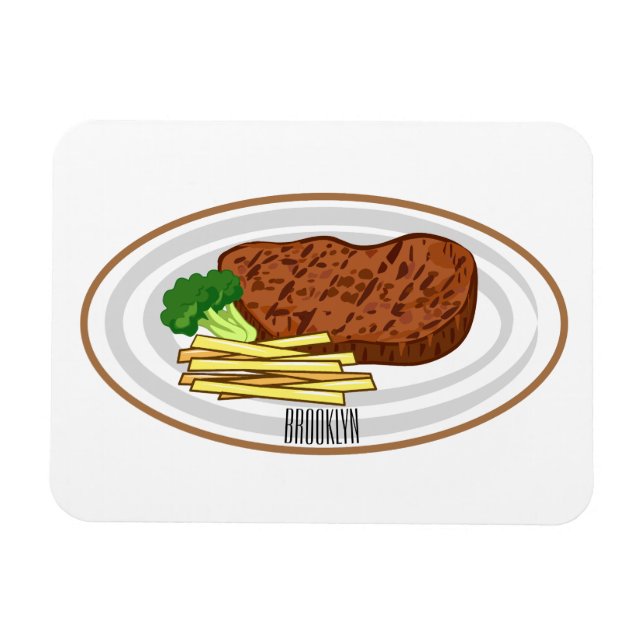 Íman Ilustração de desenho em bife (Horizontal)