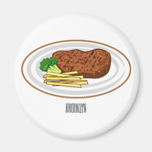 Íman Ilustração de desenho em bife