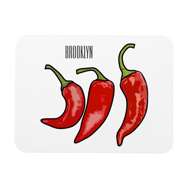 Íman Ilustração de desenho em chili (Horizontal)