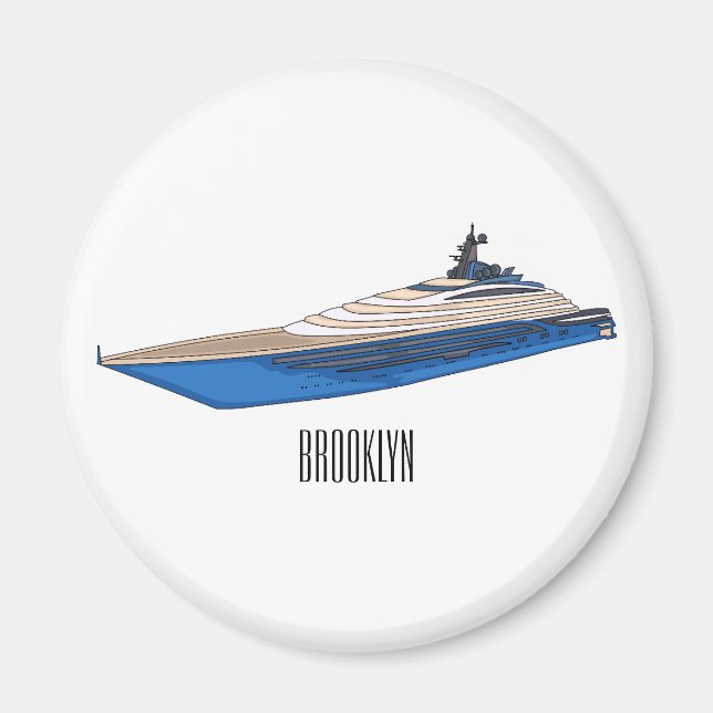 Íman Ilustração de desenho em Yacht (Frente)