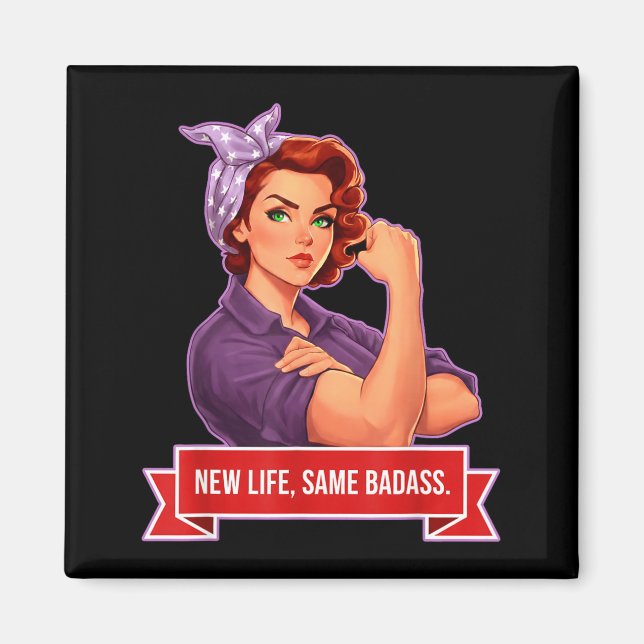 Íman Ilustração de Empoderamento Feminino Life Same Bad (Frente)