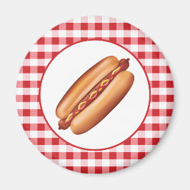Íman Ilustração de Fast Food de Cachorro Quente em Xadr